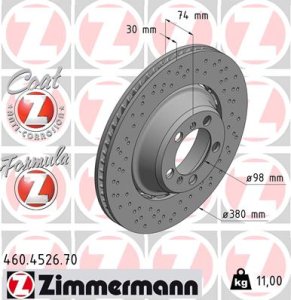 Tarcza hamulcowa ZIMMERMANN 460 4526 70 99135240780 PORSCHE 911 (991) 13-20 LT