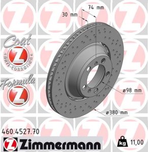 Tarcza hamulcowa ZIMMERMANN 460 4527 70 99135240880 PORSCHE 911 (991) 13-20 PT