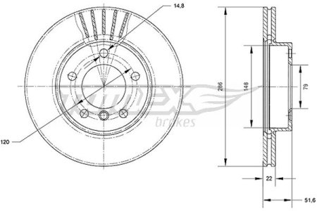 TARCZA HAMULCOWA TOMEX brakes TX71 02 34111164199 BMW 3 E36 91-01 WENT.