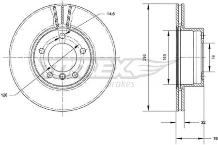 TARCZA HAMULCOWA TOMEX brakes TX71 05 34111164839 BMW 5 E39 95-03