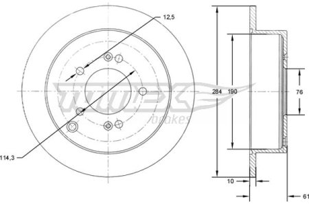 TARCZA HAMULCOWA TOMEX brakes TX71 49 584113A300 HYUNDAI SANTA FE 00-06 TYŁ