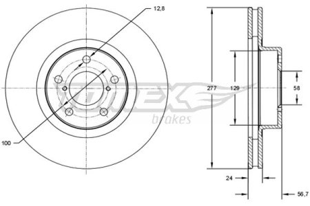 TARCZA HAMULCOWA TOMEX brakes TX71 51 26310AA092 SUBARU FORESTER 97-02