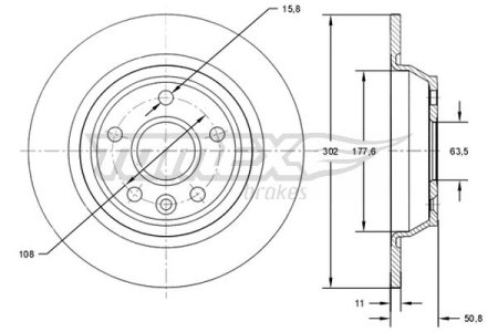 TARCZA HAMULCOWA TOMEX brakes TX71 61 1405500 FORD MONDEO 07-14 TYŁ