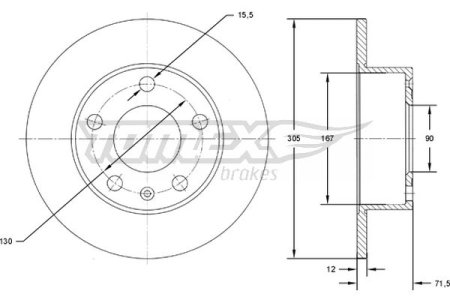 TARCZA HAMULCOWA TOMEX brakes TX71 76 432000367R RENAULT MASTER III 10- TYŁ