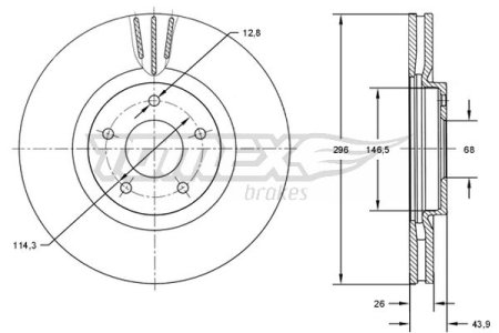 TARCZA HAMULCOWA TOMEX brakes TX71 84 40206JD00A NISSAN QASHQAI 07