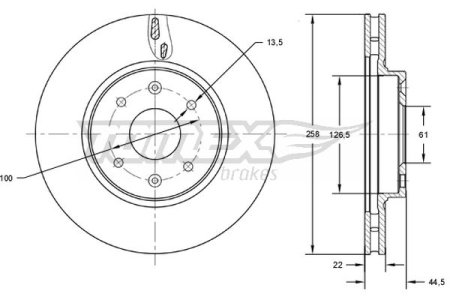 TARCZA HAMULCOWA TOMEX brakes TX72 60 402062212R DACIA LOGAN II 12- PRZÓD