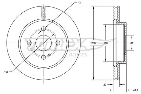 TARCZA HAMULCOWA TOMEX brakes TX72 66 1546835 FORD FIESTA 08