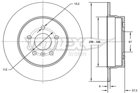 TARCZA HAMULCOWA TOMEX brakes TX72 68 1694230312 MERCEDES W169 A-KLASA 04-12 TYŁ
