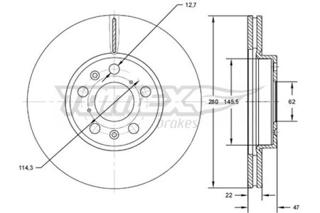 TARCZA HAMULCOWA TOMEX brakes TX72 73 71742850 FIAT SEDICI 06- PRZÓD