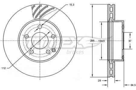 TARCZA HAMULCOWA TOMEX brakes TX72 76 2044210712 MERCEDES W204 C-KLASA 07-14