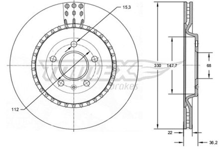 TARCZA HAMULCOWA TOMEX brakes TX72 79 4H0615601D AUDI A6 11-18 TYŁ