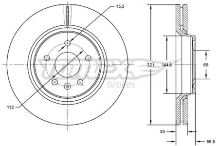 TARCZA HAMULCOWA TOMEX brakes TX72 81 4F0615301E AUDI A6 04-11
