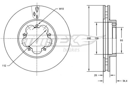 TARCZA HAMULCOWA TOMEX brakes TX72 84 1371394 FORD TRANSIT 06- PRZÓD
