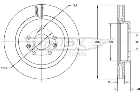 TARCZA HAMULCOWA TOMEX brakes TX72 99 402064EA0A NISSAN QASHQAI 13