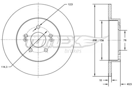 TARCZA HAMULCOWA TOMEX brakes TX73 05 584111P300 KIA VENGA 10- TYŁ