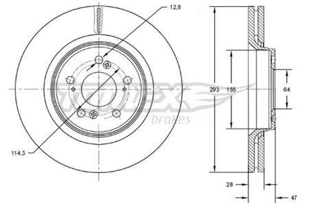 TARCZA HAMULCOWA TOMEX brakes TX73 07 45251SWWG01 HONDA CR-V III 07- PRZÓD