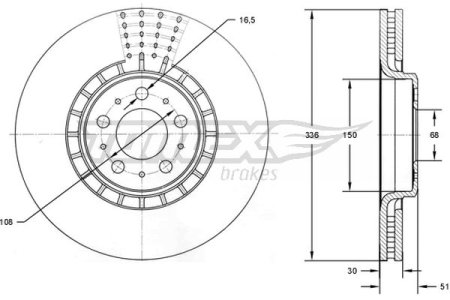 TARCZA HAMULCOWA TOMEX brakes TX73 09 30657301 VOLVO XC90 02- KOŁA 17