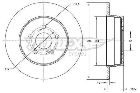 TARCZA HAMULCOWA TOMEX brakes TX73 10 2104230312 MERCEDES W210 E-KLASA 96-02 TYŁ