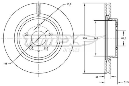 TARCZA HAMULCOWA TOMEX brakes TX73 14 5202199 FORD MONDEO 14- PRZÓD