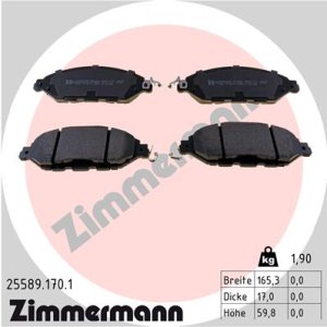Klocki hamulcowe ZIMMERMANN 25589 170 1 D10603JA0B NISSAN PATHFINDER  13