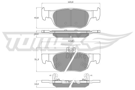 Klocki hamulcowe TOMEX brakes 1989 BCYA2643Z MAZDA 3 (BP) 18- tył
