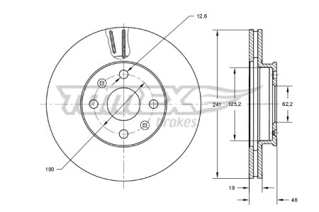 Tarcza hamulcowa TOMEX brakes TX72-15 517121C000 HYUNDAI GETZ 02-09 (-ABS) WEN.