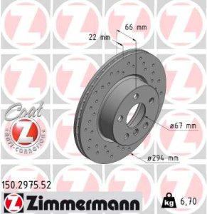 Tarcza hamulcowa ZIMMERMANN 150.2975.52 34106877211 BMW 3 G20,G21 19-20 przód