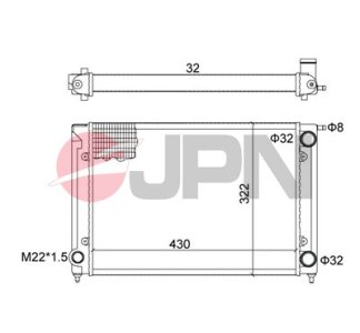 Chłodnica silnika JPN 60C9055-JPN 191121253D 