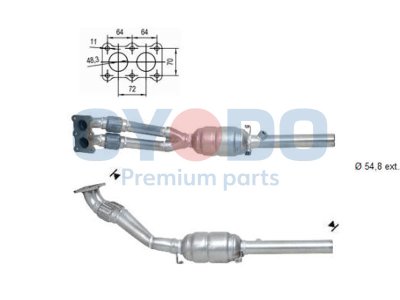 Katalizator OYODO 10N0018-OYO 1J1253058HX SKODA VW