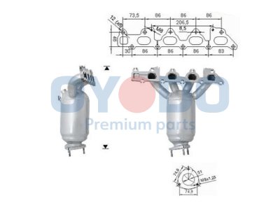 Katalizator OYODO 10N0023-OYO 850062 OPEL