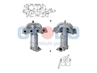 Katalizator OYODO 10N0122-OYO 285102B460 HYUNDAI