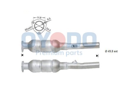 Katalizator OYODO 10N0037-OYO 1J0254400CX SEAT VW
