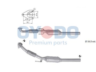 Katalizator OYODO 20N0100-OYO 1J0253058NX AUDI