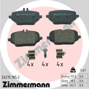 Klocki hamulcowe ZIMMERMANN 26215.185.2 0004204202 MERCEDES V167 GLE 18- tył