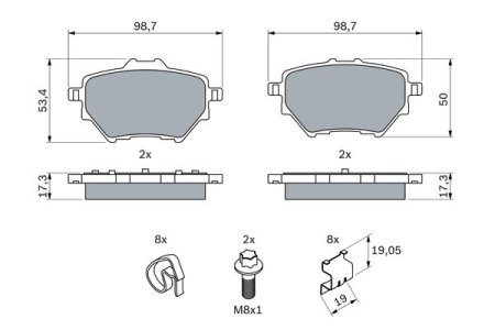 Klocki hamulcowe BOSCH 0986494998 160900068 PEUGEOT 508 II 18- tył