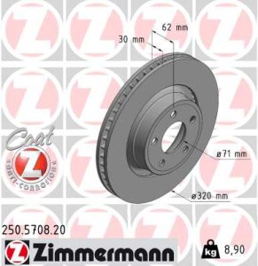 Tarcza hamulcowa ZIMMERMANN 250.5708.20 2215263 FORD MUSTANG 15- przód