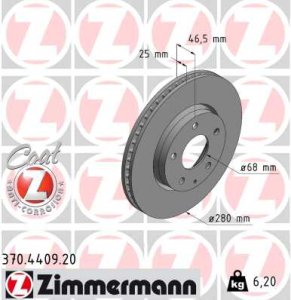 Tarcza hamulcowa ZIMMERMANN 370.4409.20 BCKA33251 MAZDA 3 19- przód