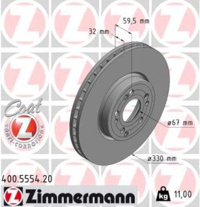 Tarcza hamulcowa ZIMMERMANN 400.5554.20 1674210601 MERCEDES V167 GLE 18-21 przód