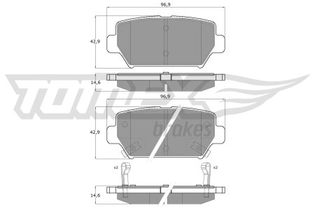 Klocki hamulcowe TOMEX brakes 6016 4605B997 MITSUBISHI ECLIPSE CROSS 17- tył