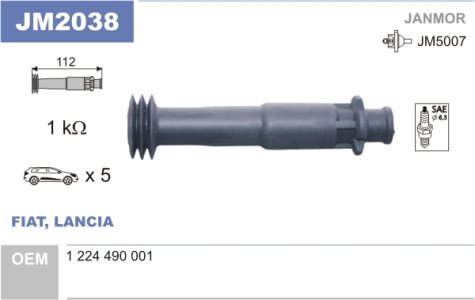 Łącznik świeca-cewka JANMOR JM2038 