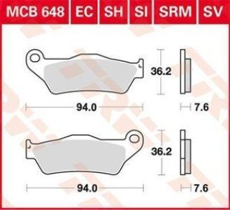 Klocki hamulcowe TRW MCB648SH 
