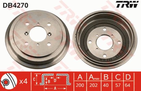 Bęben hamulcowy TRW DB4270 4351163B00