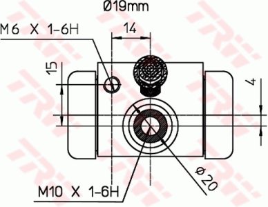Cylinderek hamulcowy TRW BWD316 77362617