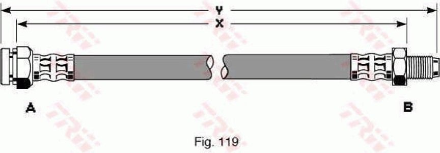 Przewód hamulcowy giętki TRW PHB300 46423179
