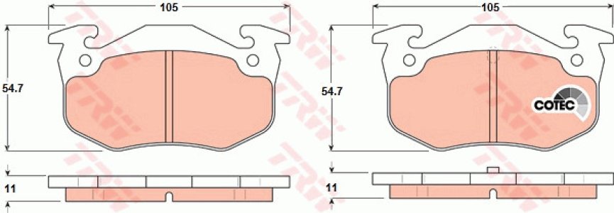Klocki hamulcowe TRW GDB1305 20974110