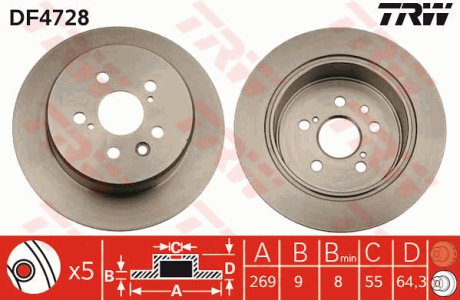Tarcza hamulcowa TRW DF4728 4243120300