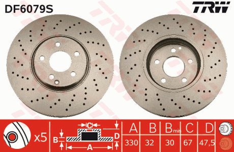 Tarcza hamulcowa TRW DF6079S 2204211812