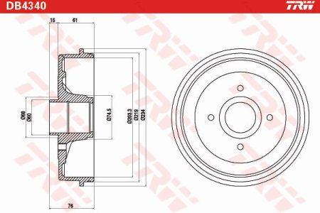 Bęben hamulcowy TRW DB4340 43206AX650