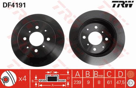 Tarcza hamulcowa TRW DF4191 42510SR3A10