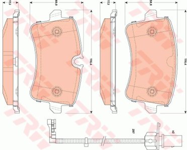 Klocki hamulcowe TRW GDB1866 4H0698451A tył